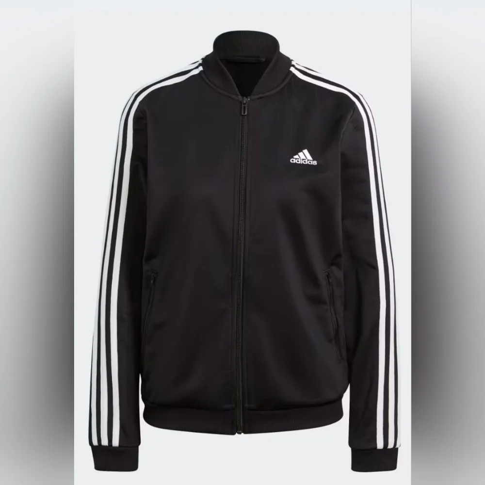 Adidas Essentials 3-Stripes Track Suit, Black/White, Size XL - Picture 2 of 7